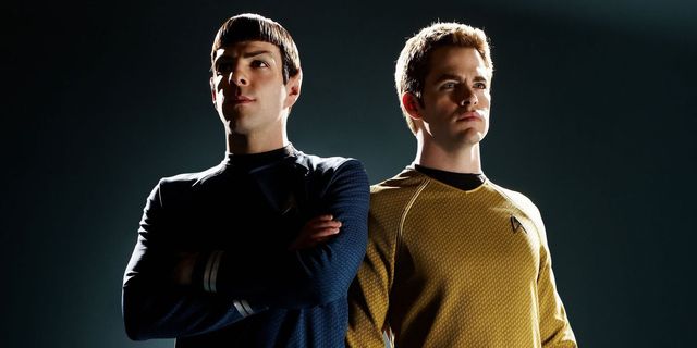 Spock and Kirk in the Star Trek reboot movies