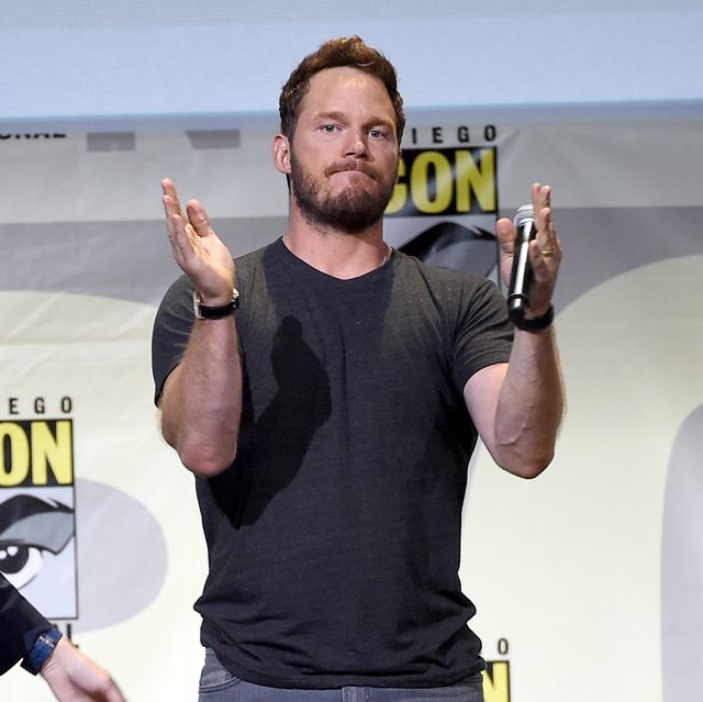 James Gunn and Chris Pratt attend Marvel Studios' presentation at Comic-Con International 2016.