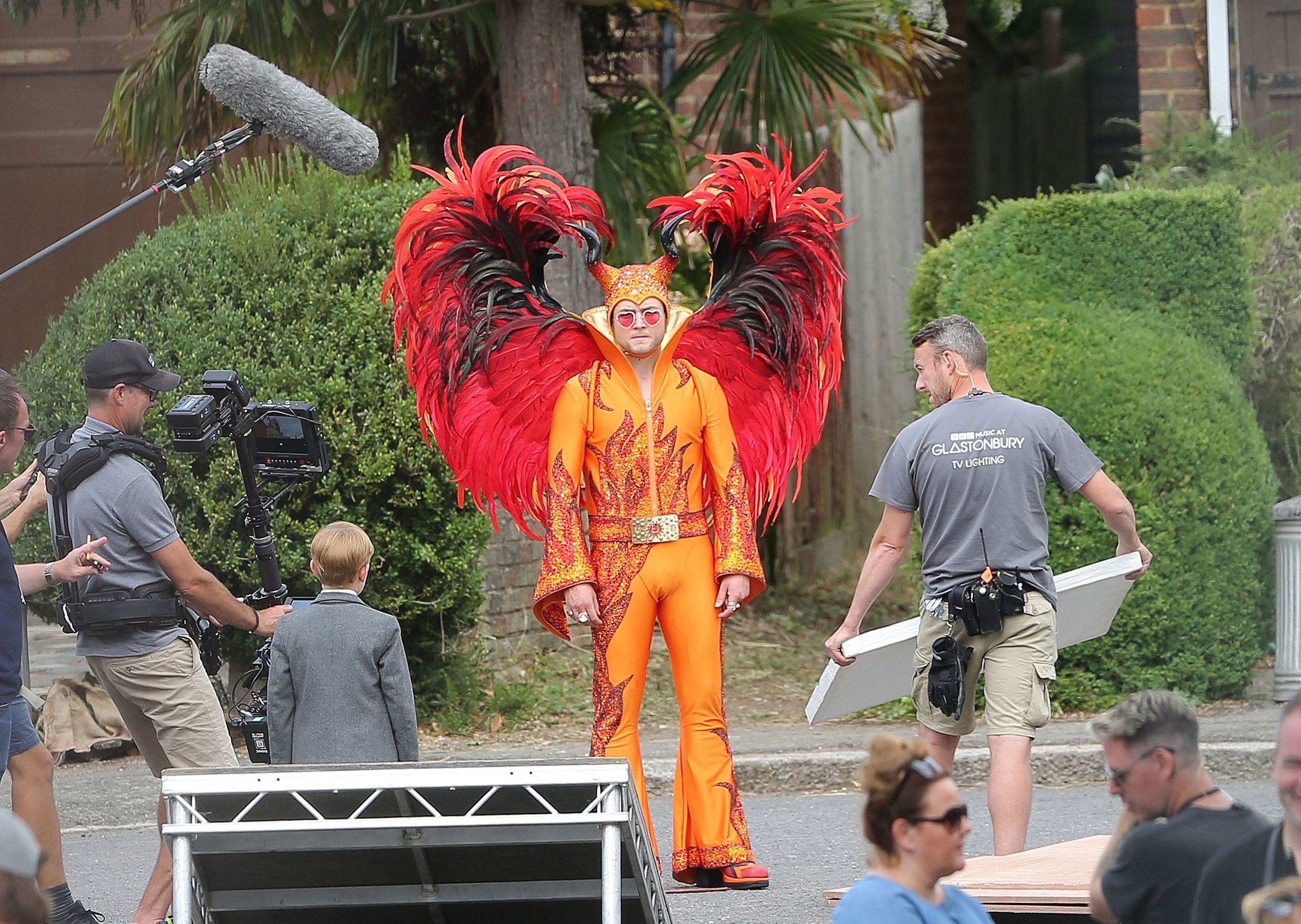 elton john orange jumpsuit