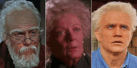 Actors in old-age makeup