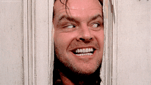 Jack Nicholson here's Johnny line in The Shining [gif]