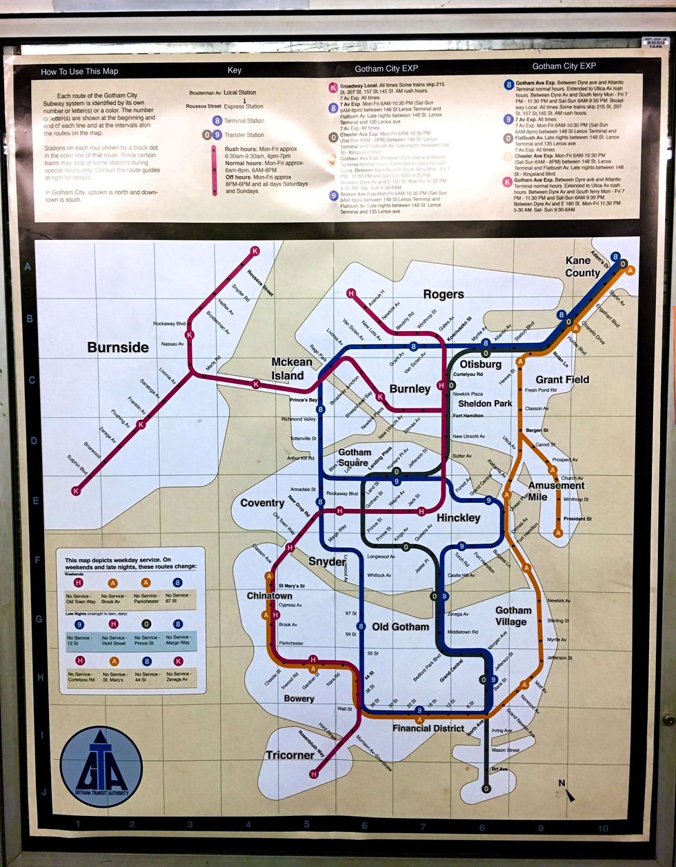 Gotham City Subway Map 