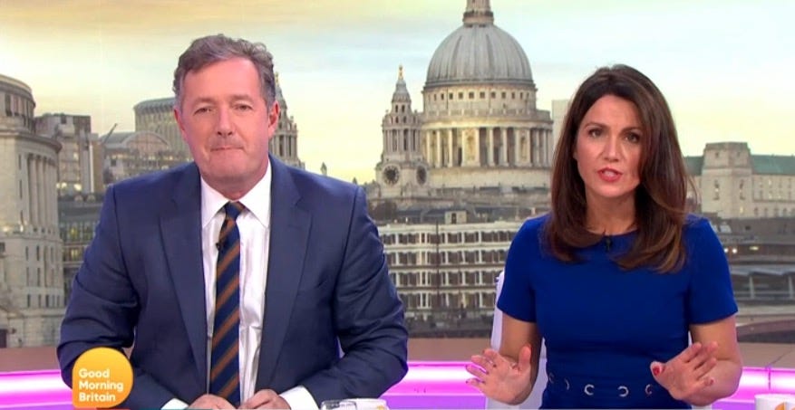 Susanna Reid and Piers Morgan on Good Morning Britain