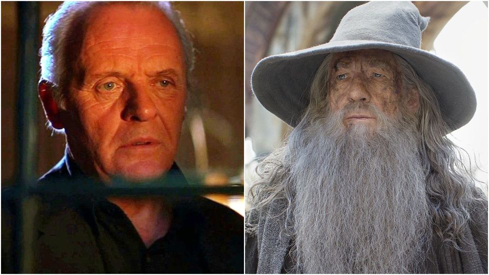Anthony Hopkins in Mission: Impossible 2 / Ian McKellen as Gandalf in The Hobbit movies