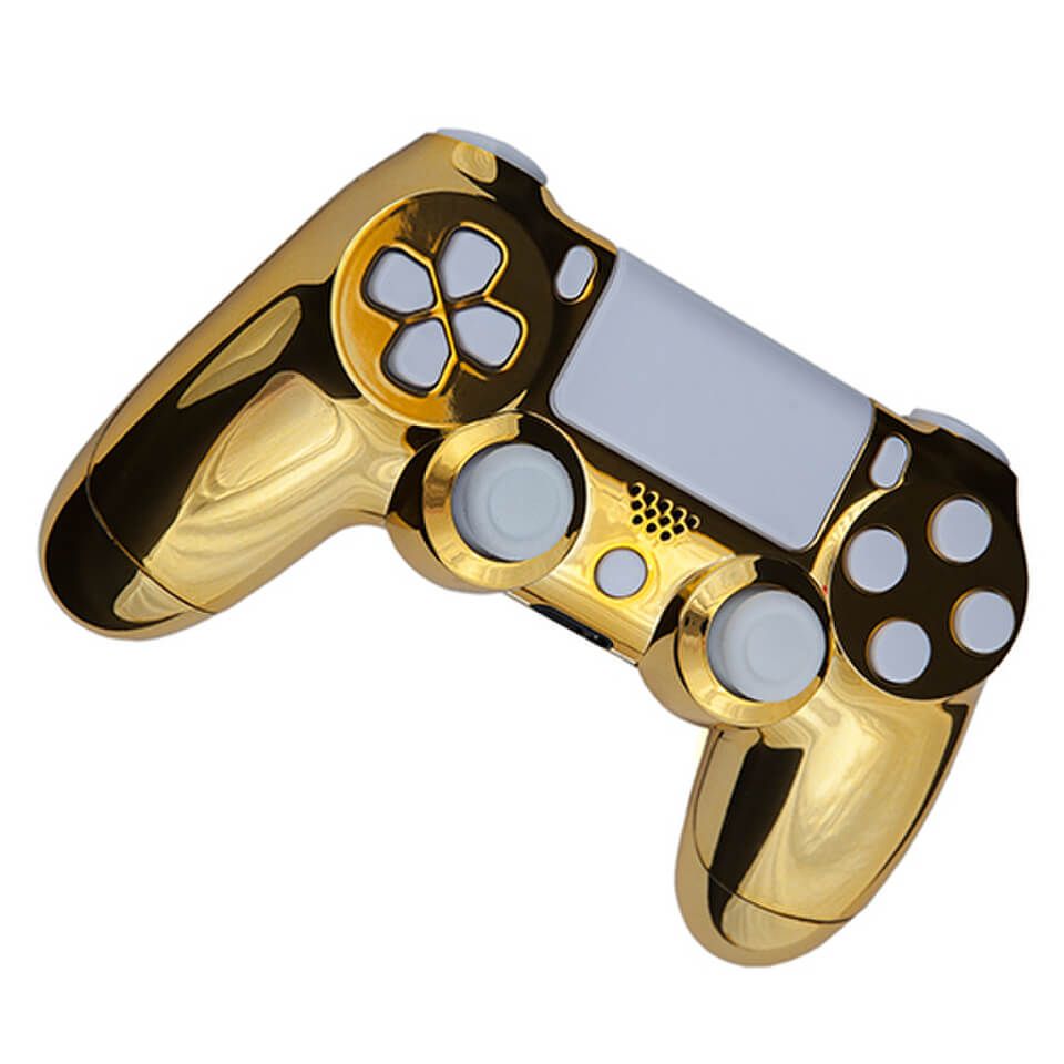 gold and white ps4 controller