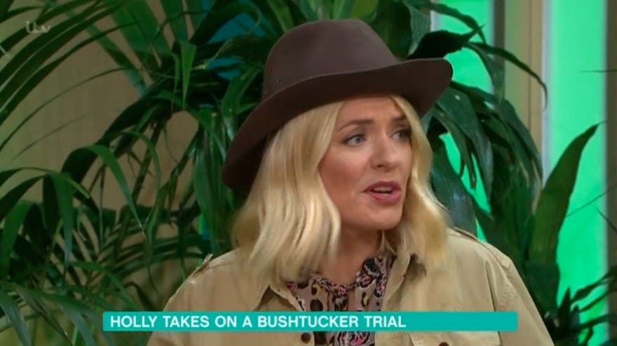 Holly Willoughby does Bushtucker Trial on This Morning