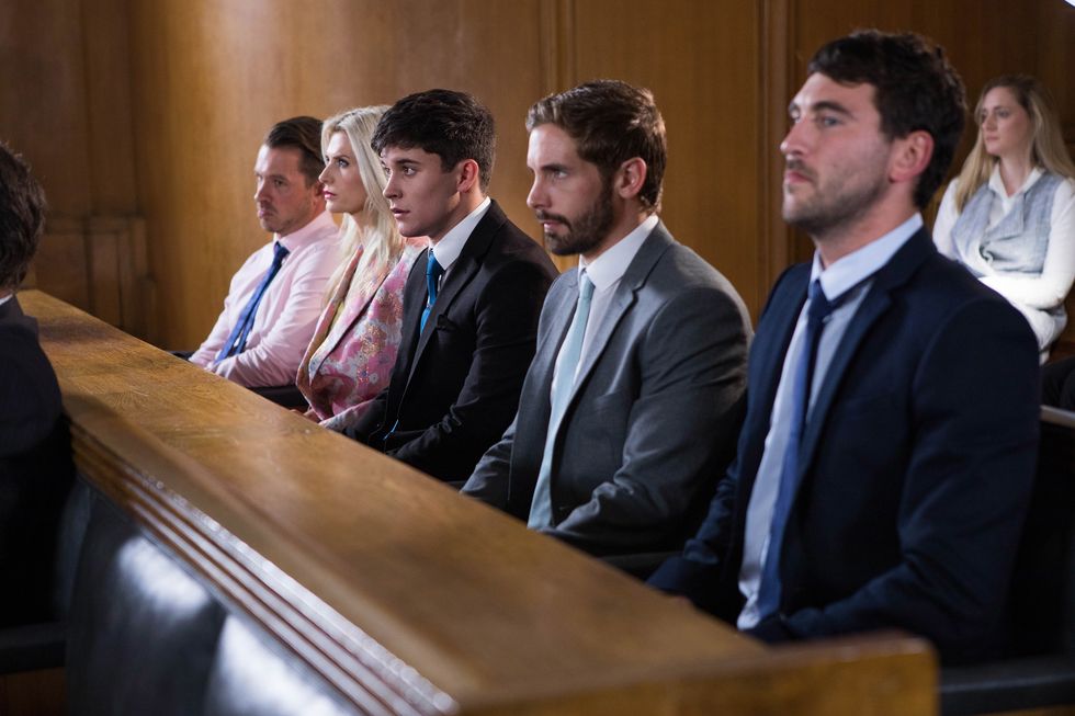 Buster Smith appears in court and Ollie Morgan watches in Hollyoaks