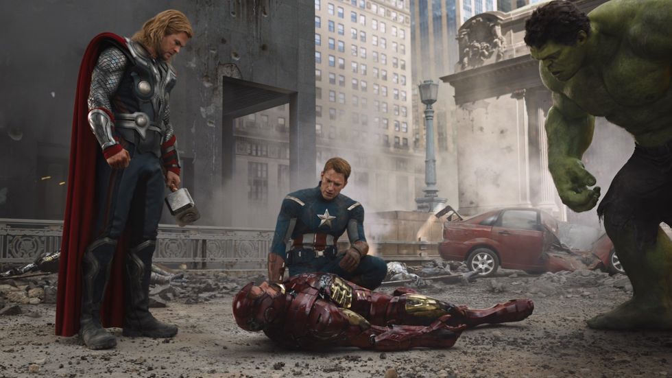Thor, Captain America, Iron Man and Hulk in Avengers Assemble finale