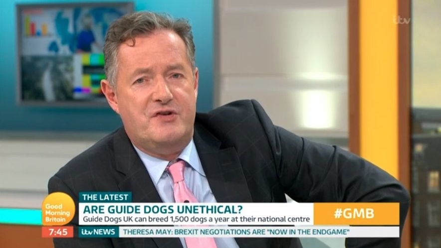 preview for Piers Morgan debates animal rights campaigner who wants to get rid of guide dogs