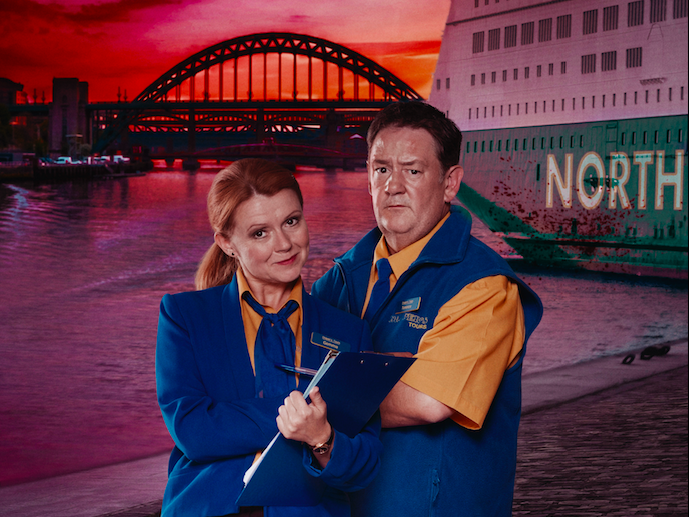 Sian Gibson and Johnny Vegas are back in first look at Murder on the  Blackpool Express sequel