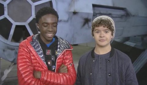 Stranger Things cameo on The One Show 11/30/18, Gaten Matarazzo and Caleb McLaughlin Stranger Things cameo on The One Show 11/30/18