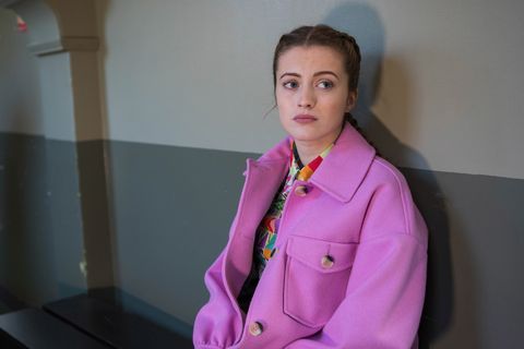 Nana McQueen and Lily McQueen at the hospital in Hollyoaks