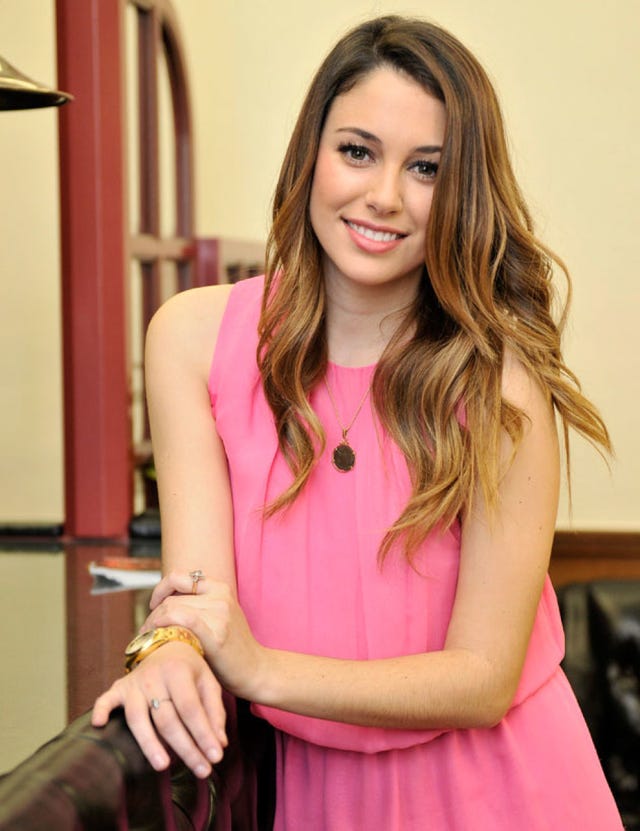 Shoulder, Dress, Day dress, Eyelash, Wrist, Blond, Long hair, One-piece garment, Brown hair, Nail, 
