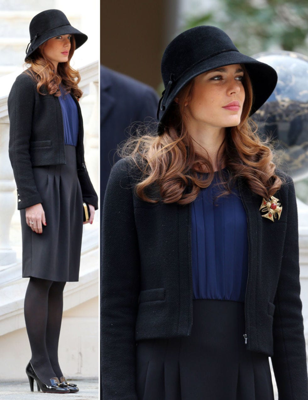Clothing, Hat, Collar, Sleeve, Coat, Textile, Outerwear, Formal wear, Style, Street fashion, 