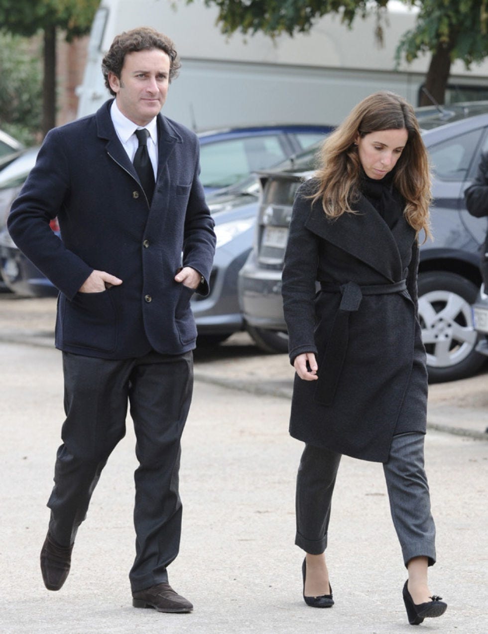 Clothing, Footwear, Coat, Land vehicle, Trousers, Collar, Photograph, Outerwear, Standing, Car, 