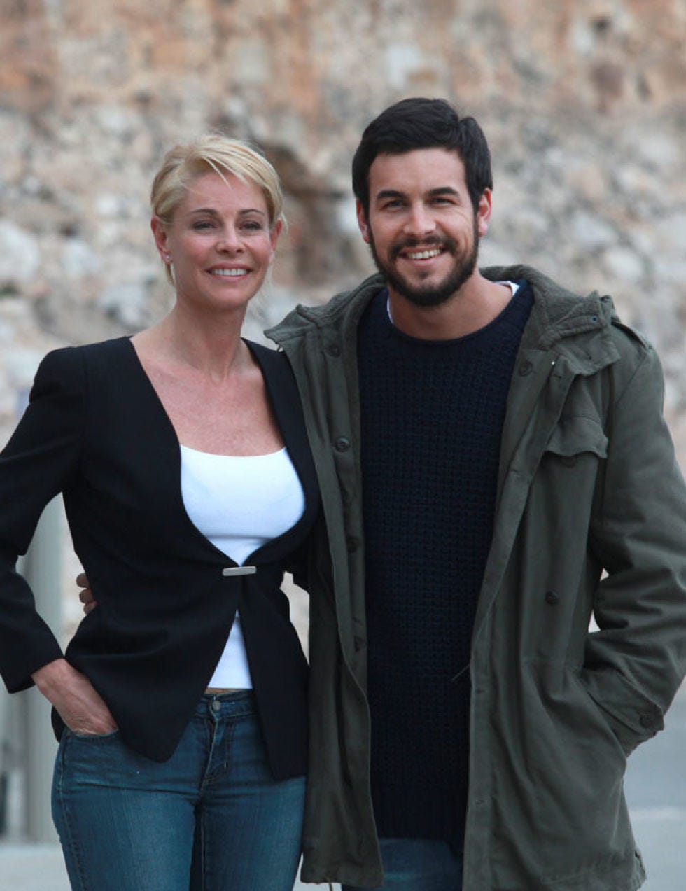 Face, Smile, Sleeve, Jacket, Textile, Denim, Jeans, Outerwear, Standing, Happy, 
