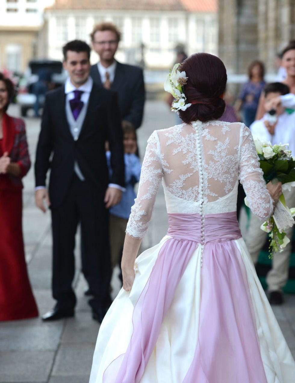 Clothing, Trousers, Coat, Dress, Textile, Photograph, Suit, Outerwear, Formal wear, Purple, 