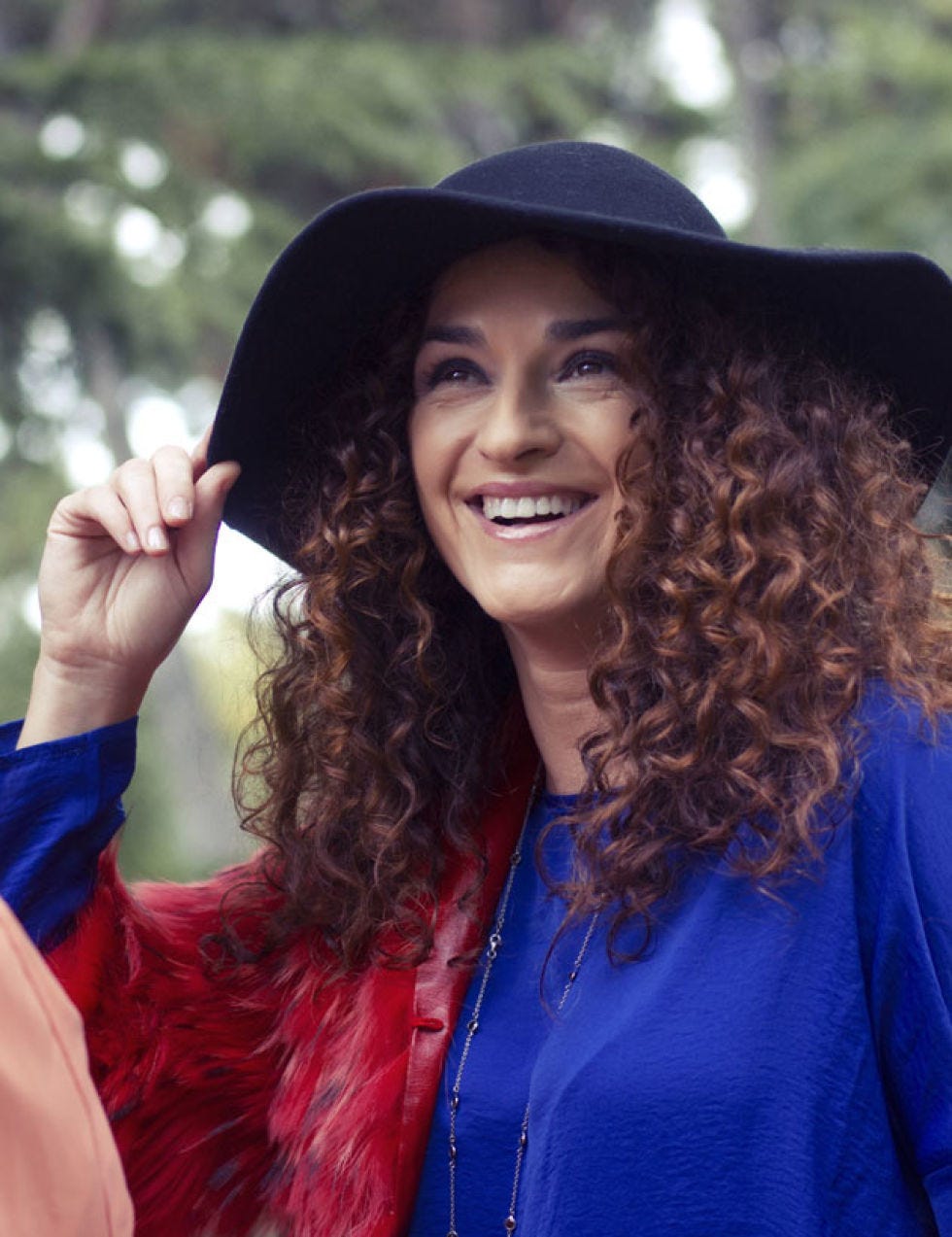 Clothing, Nose, Human, Mouth, Lip, Sleeve, Hat, Happy, Facial expression, Electric blue, 