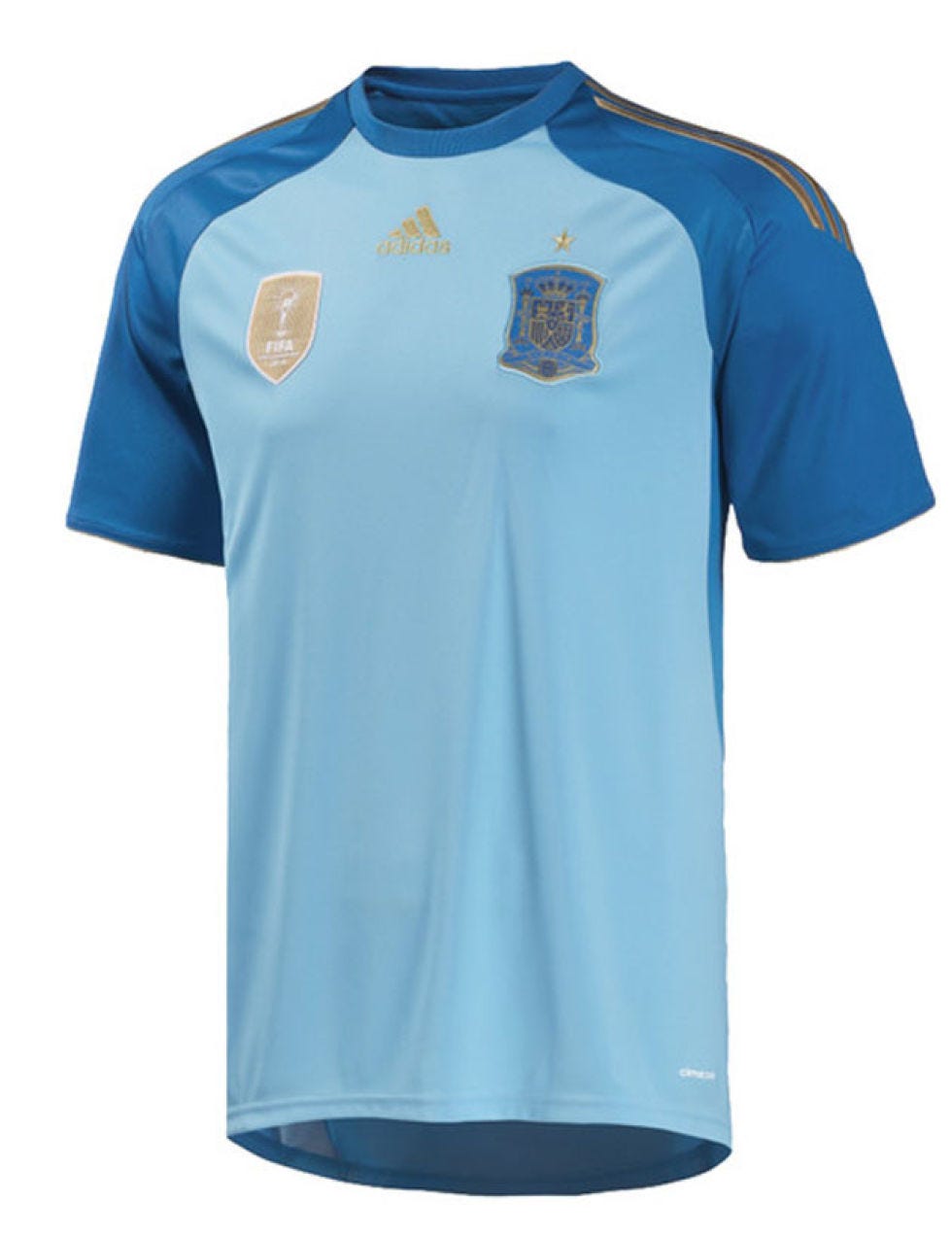 Blue, Product, Jersey, Sportswear, Sleeve, Collar, Text, Shirt, White, T-shirt, 
