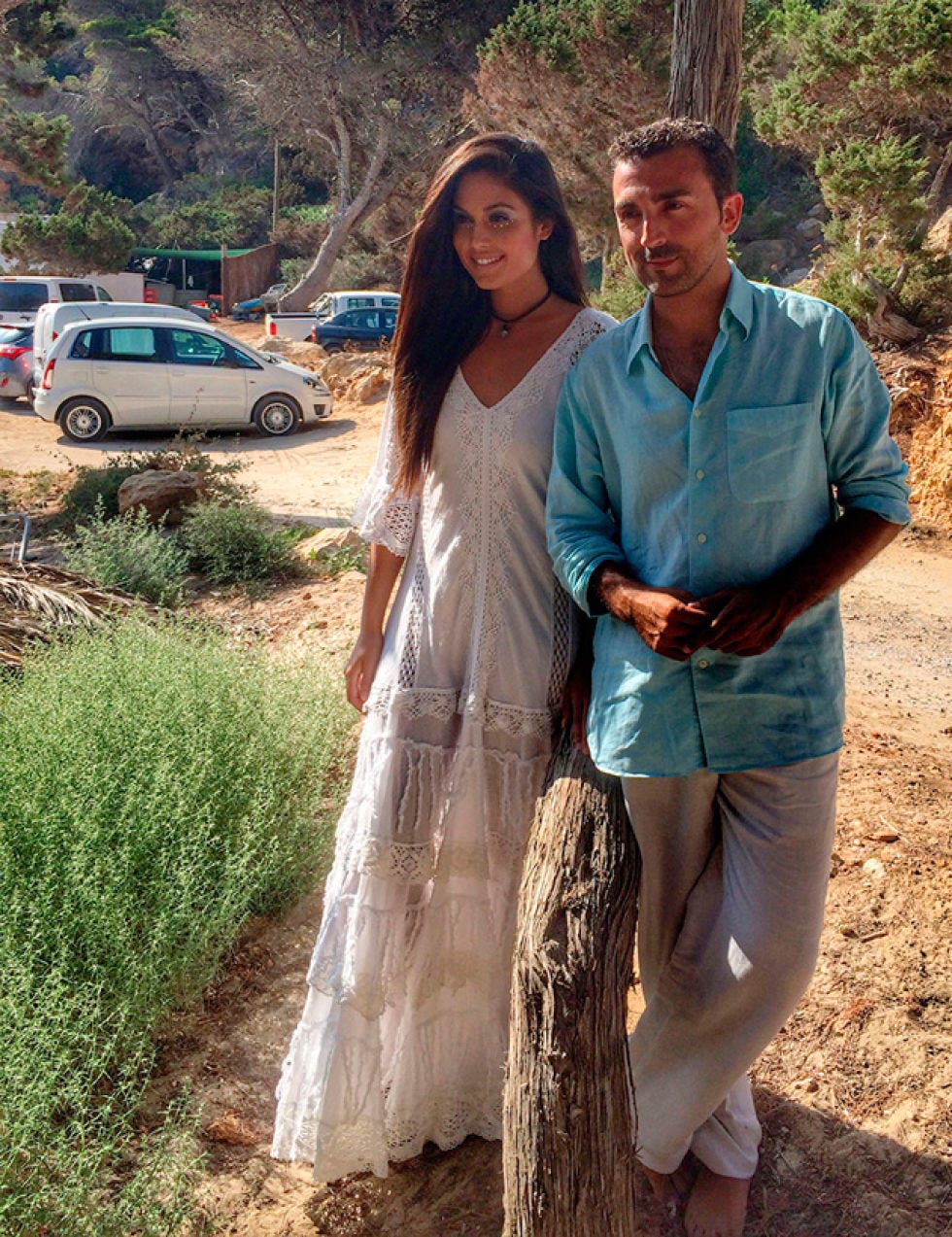 Dress, Love, Gown, Family car, Wedding dress, Waist, Parking, One-piece garment, Honeymoon, Full-size car, 