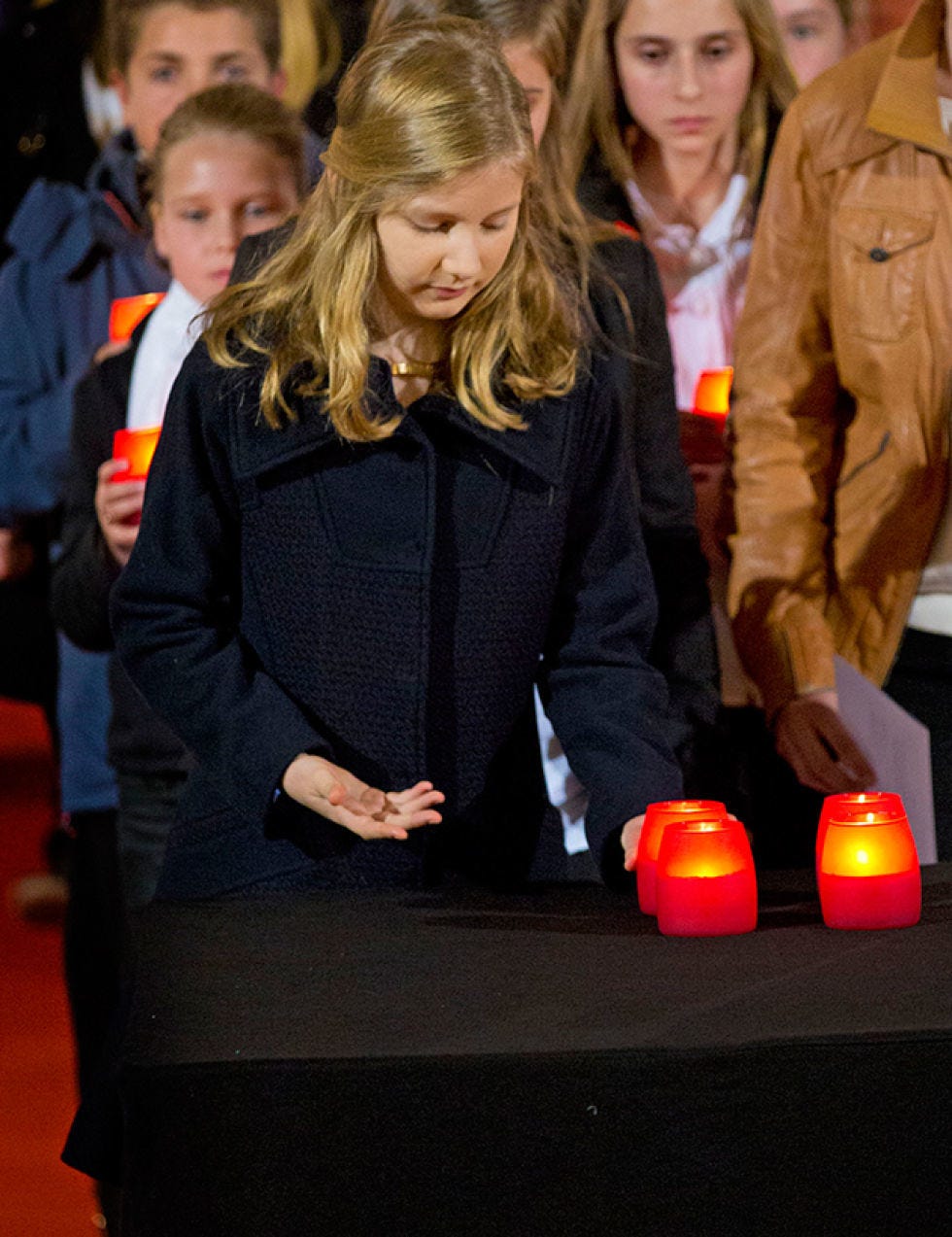 Lighting, Orange, Uniform, Candle, Blond, Long hair, Brown hair, Lantern, Layered hair, Heat, 