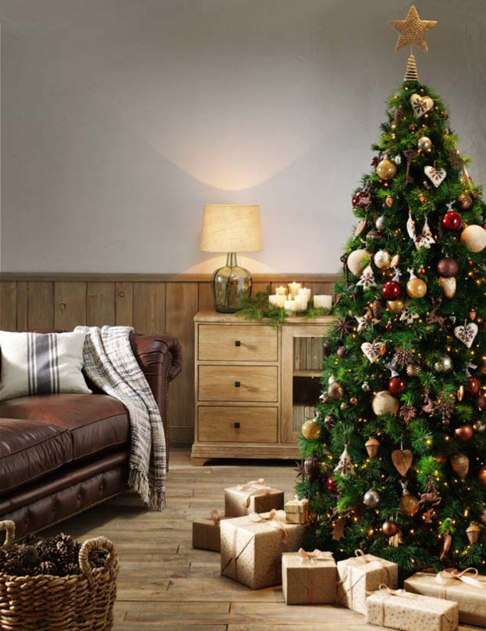Wood, Room, Interior design, Home, Living room, Christmas tree, Christmas decoration, Interior design, Furniture, Couch, 