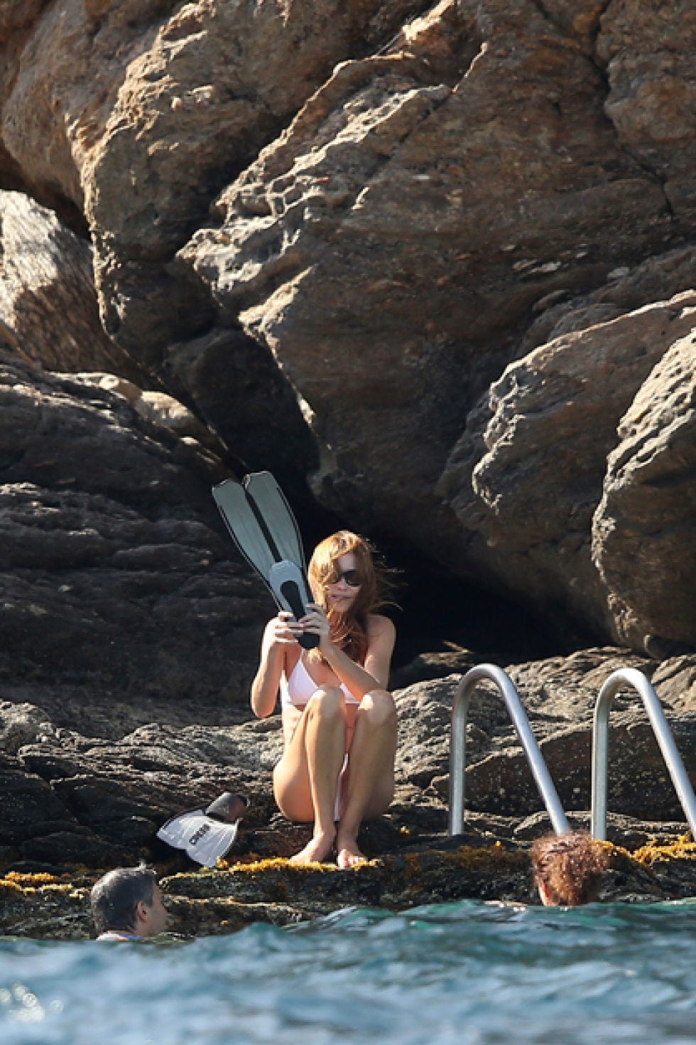 Rock, Bedrock, Swimwear, Vacation, Formation, Outcrop, Adventure, Bikini, Lingerie, Blond, 