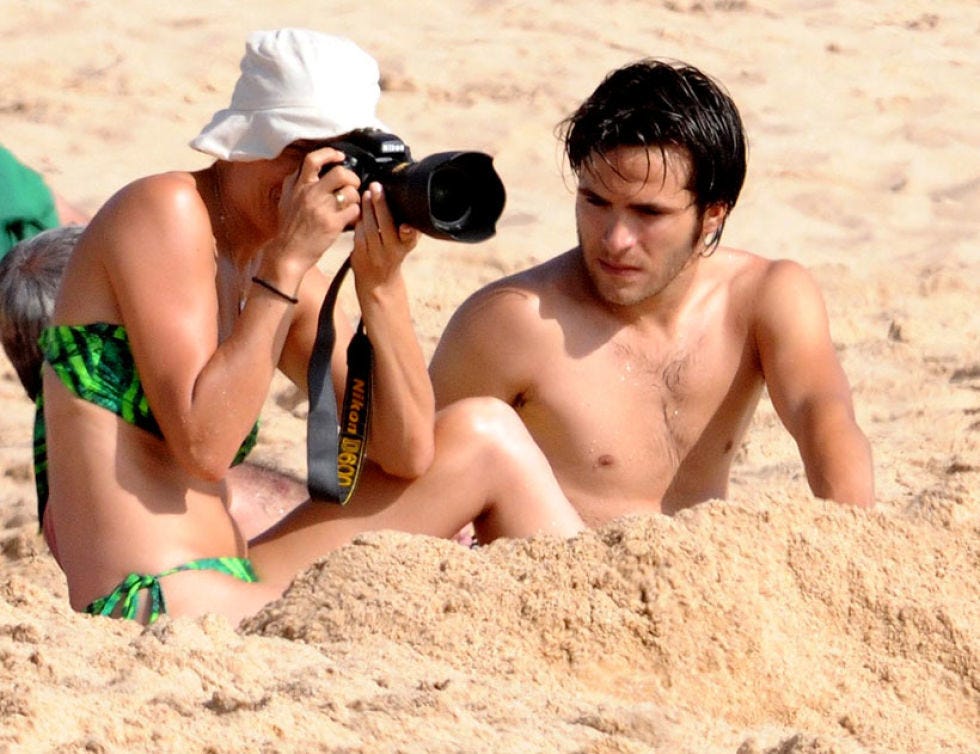 Fun, Sand, Photograph, Summer, Barechested, Brassiere, Elbow, People in nature, Vacation, Trunk, 