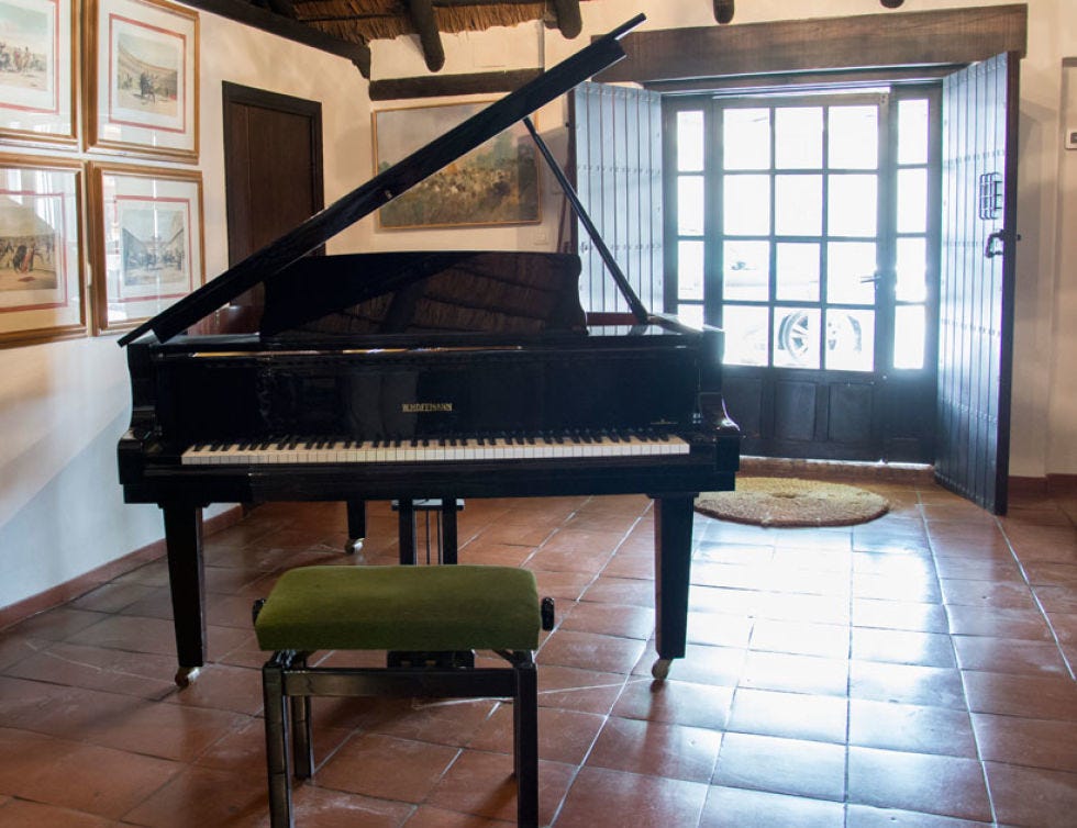 Musical instrument, Keyboard, Floor, Musical instrument accessory, Flooring, Hardwood, Piano, Picture frame, Musical keyboard, Door, 