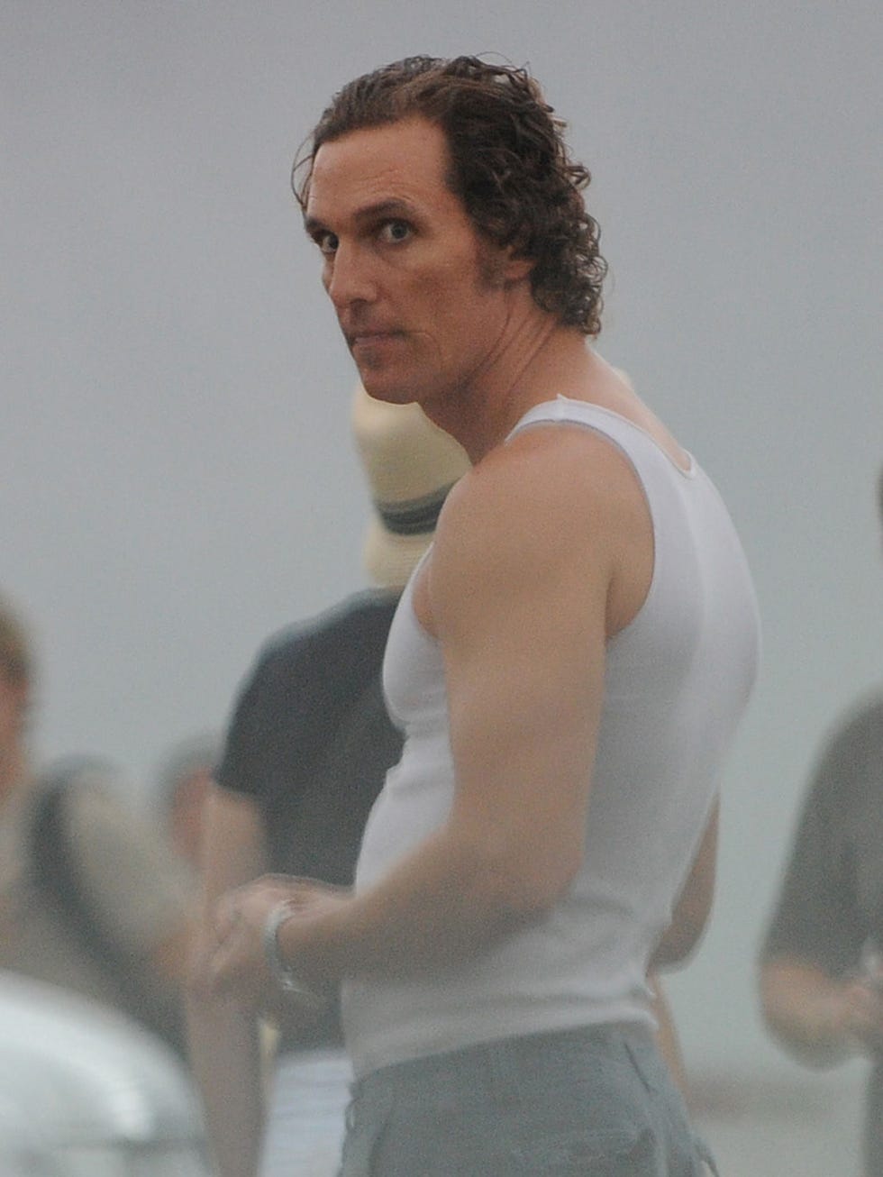 Arm, Human body, Shoulder, Sleeveless shirt, Elbow, Joint, Standing, Chest, Undershirt, Muscle, 
