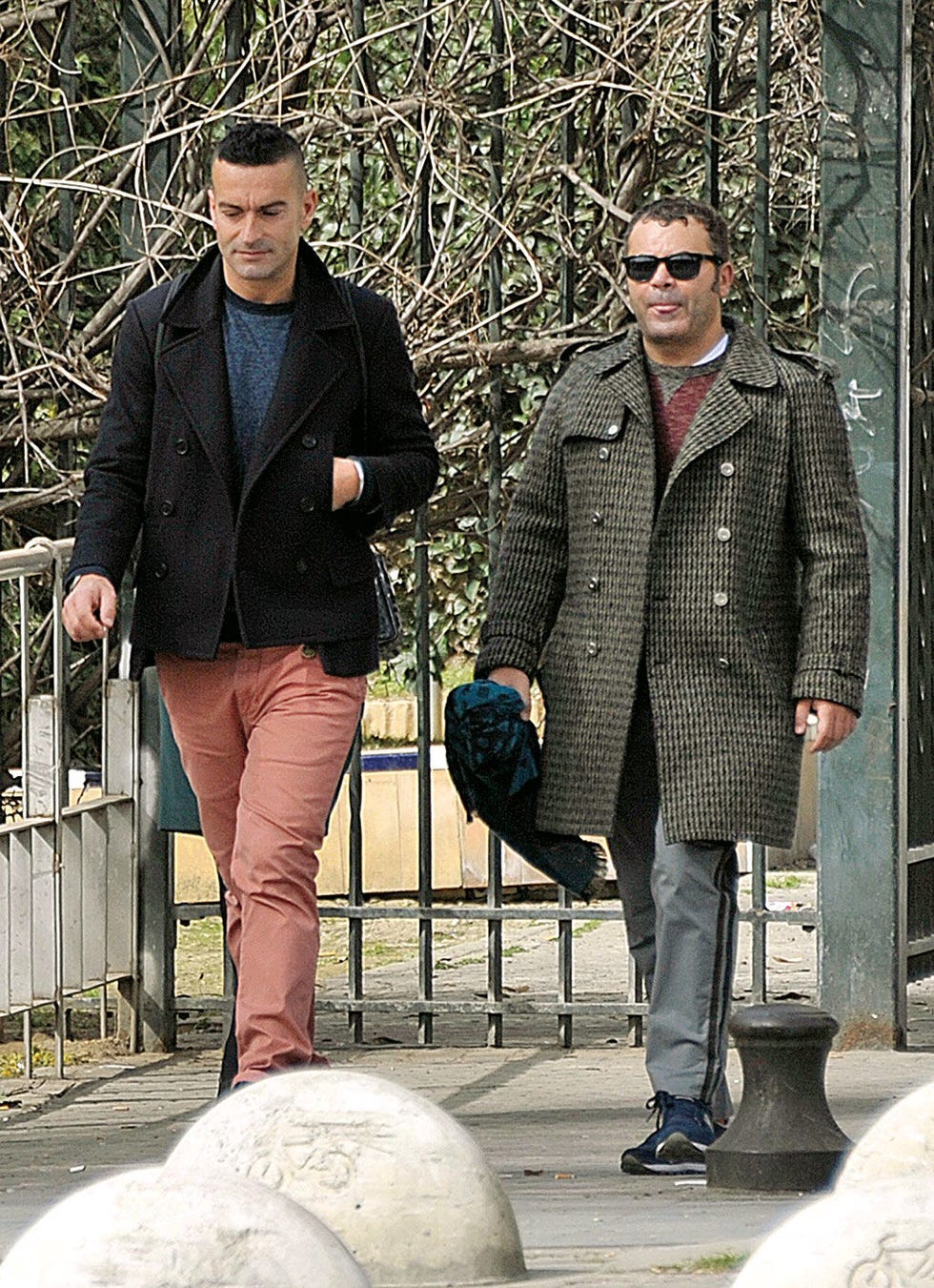 Clothing, Leg, Jacket, Trousers, Coat, Textile, Sunglasses, Standing, Outerwear, Style, 
