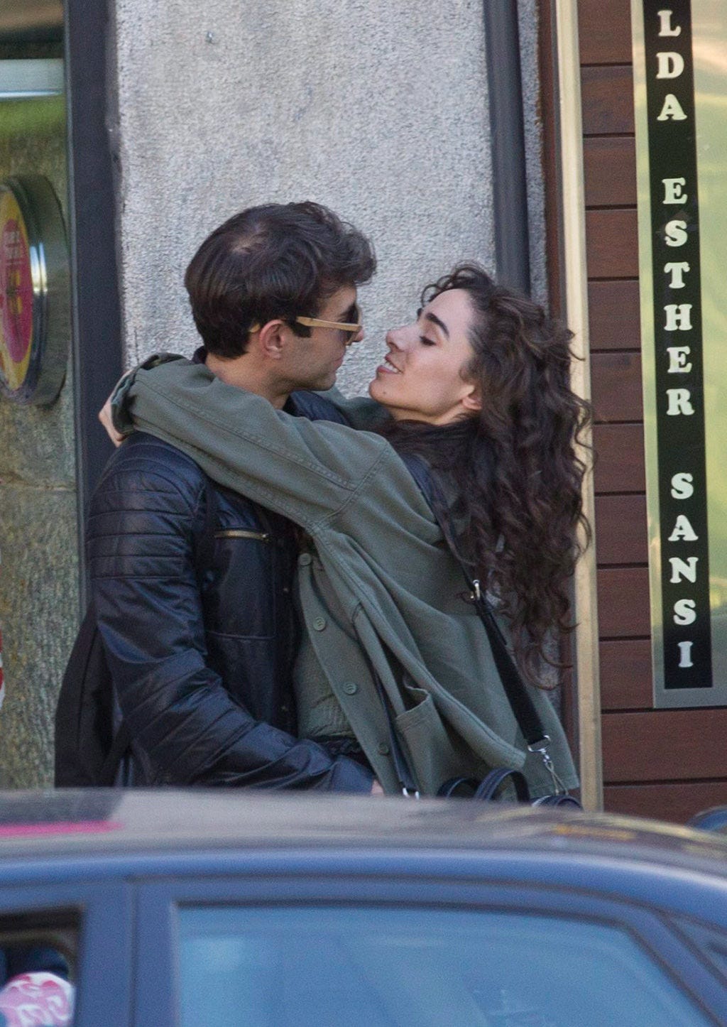 Jacket, Interaction, Street fashion, Conversation, Love, Long hair, Honeymoon, Romance, Leather jacket, Leather, 