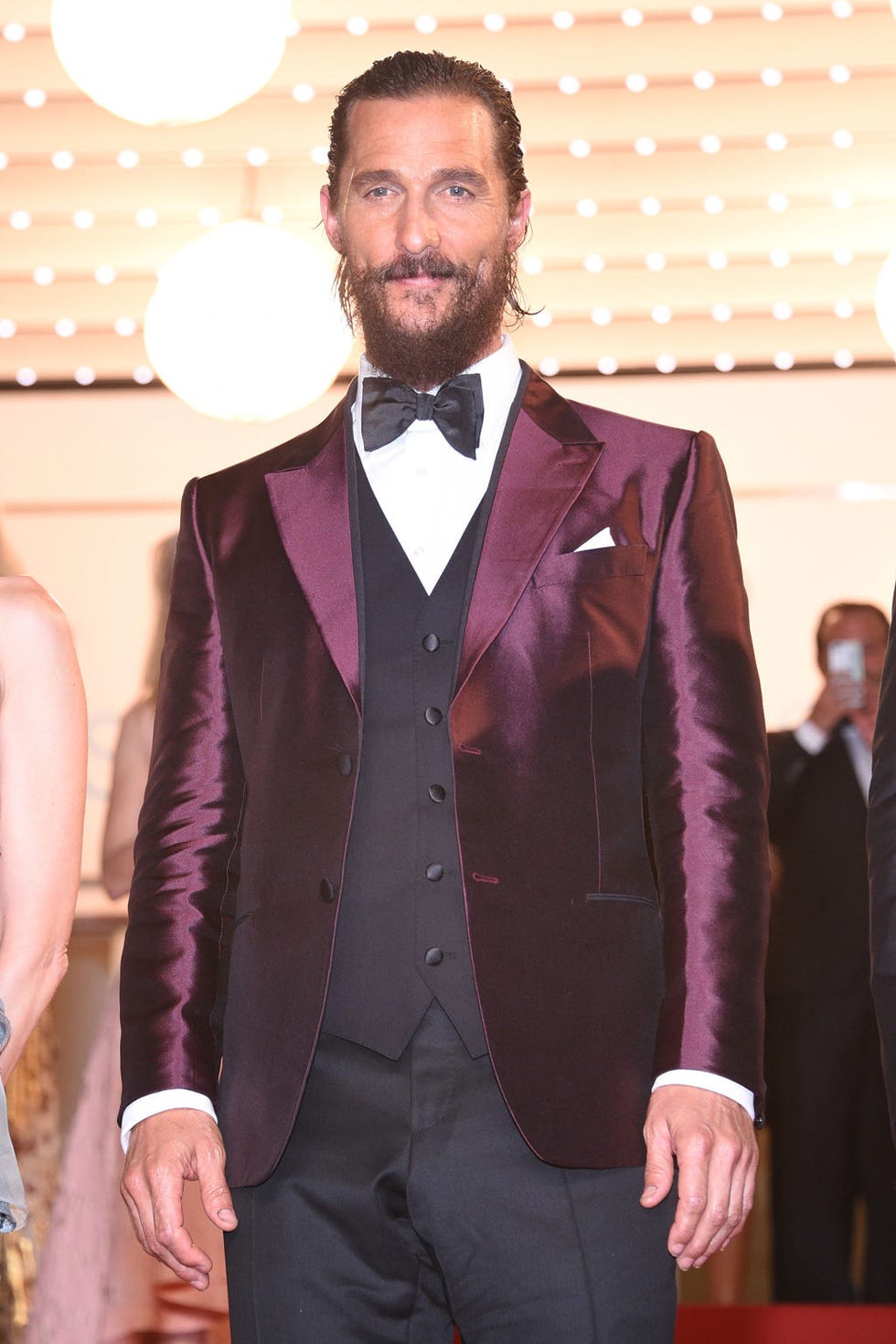 Clothing, Coat, Dress shirt, Collar, Trousers, Facial hair, Shirt, Textile, Outerwear, Formal wear, 