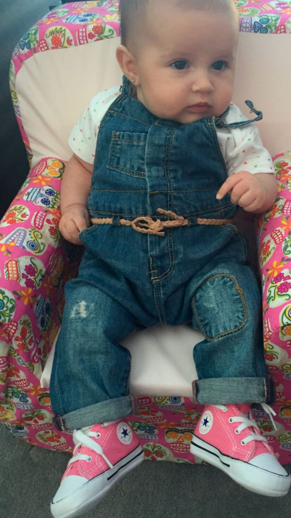 Human, Cheek, Textile, Baby & toddler clothing, Denim, Sitting, Baby, Overall, Baby Products, Sock, 