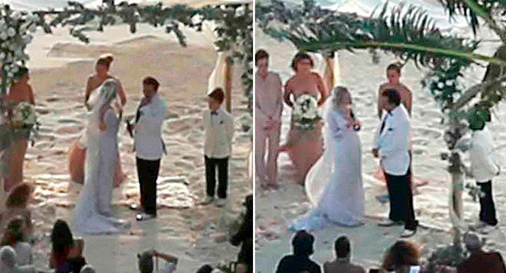 People, Fun, Event, Trousers, Bridal clothing, Dress, Photograph, Standing, Happy, Wedding dress, 