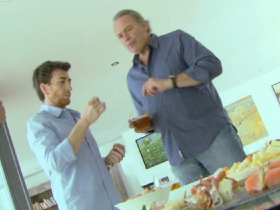 Finger, Elbow, Dress shirt, Wrist, Cuisine, Dish, Gesture, Recipe, Meal, Conversation, 