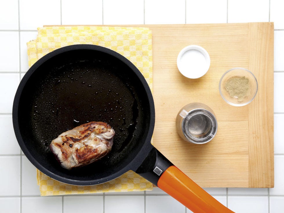 Food, Ingredient, Frying pan, Cookware and bakeware, Cooking, Cuisine, Recipe, Animal product, Meal, Pork, 