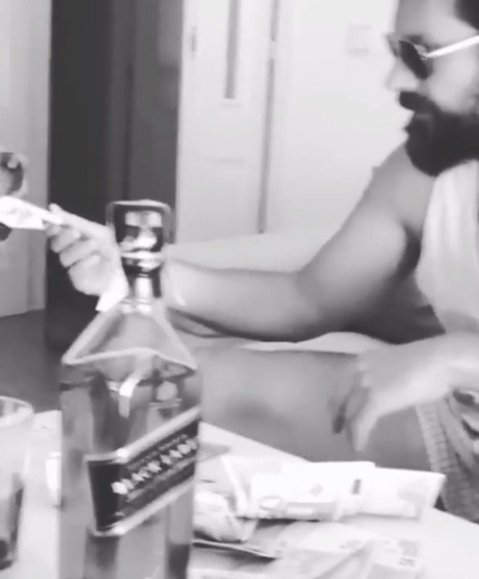 Fluid, Liquid, Bottle, Facial hair, Glass bottle, Alcohol, Beard, Drink, Distilled beverage, Alcoholic beverage, 