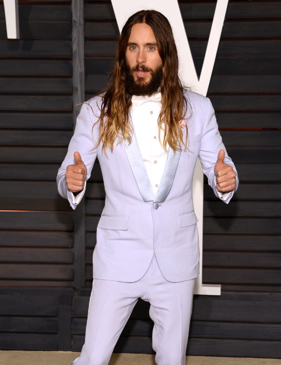 Facial hair, Finger, Sleeve, Hand, Moustache, Beard, Wrist, Chest, Suit trousers, Thumb, 