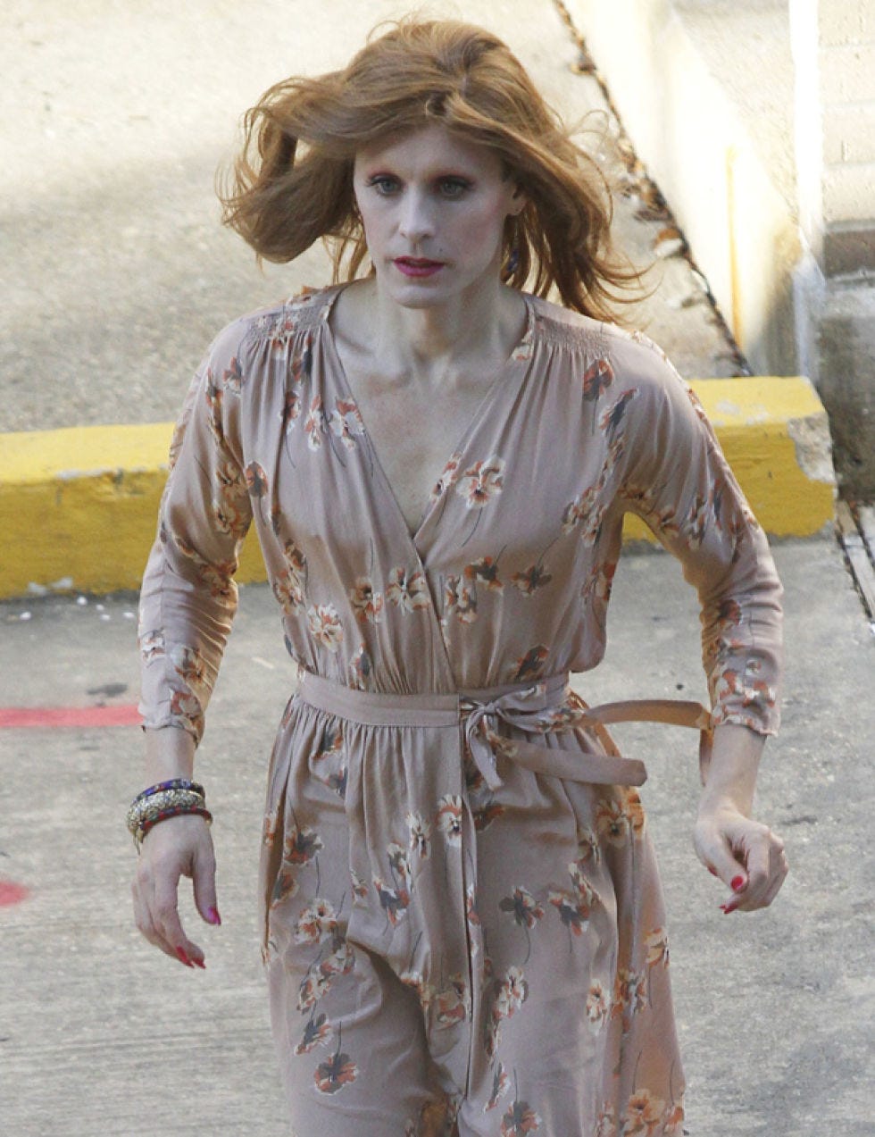 Hairstyle, Sleeve, Zombie, Dress, Street fashion, Fashion, Waist, Day dress, Necklace, One-piece garment, 