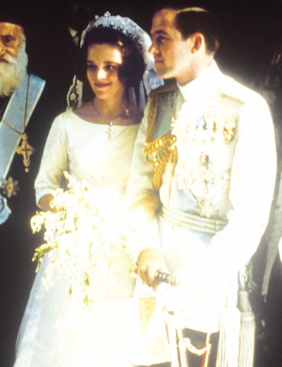 Photograph, Bridal clothing, Formal wear, Dress, Bride, Tradition, Ceremony, Wedding dress, Fashion accessory, Marriage, 