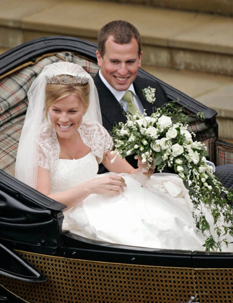 Face, Bridal veil, Bridal clothing, Veil, Photograph, Dress, Outerwear, Happy, Formal wear, Suit, 