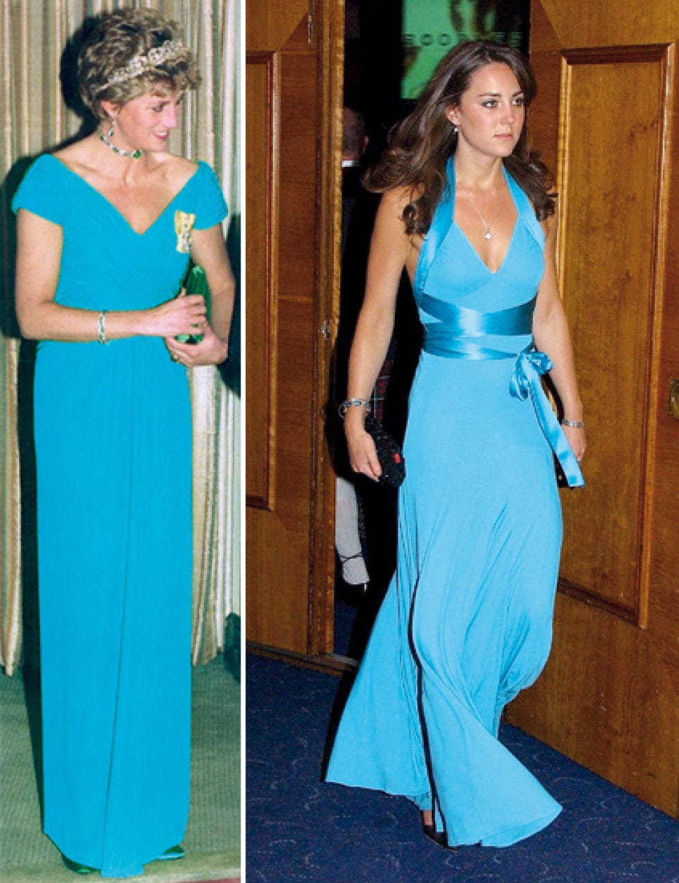 Clothing, Blue, Dress, Shoulder, Outerwear, Formal wear, Fashion accessory, Teal, Style, Aqua, 
