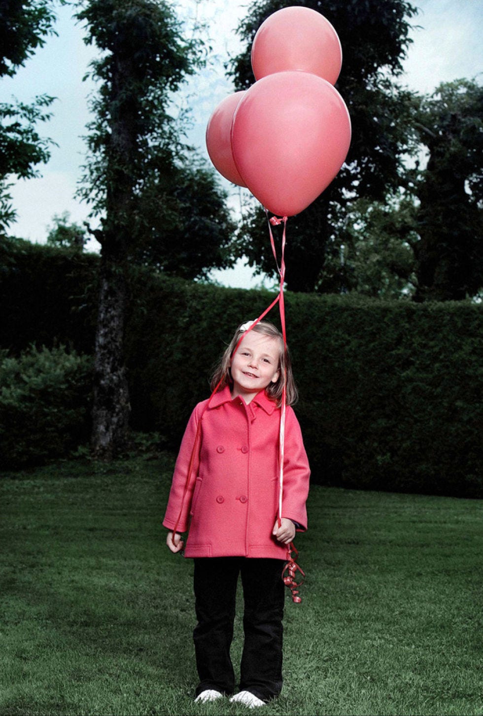 Balloon, Jacket, Pink, Child, Magenta, Party supply, Toddler, Garden, Yard, Boot, 