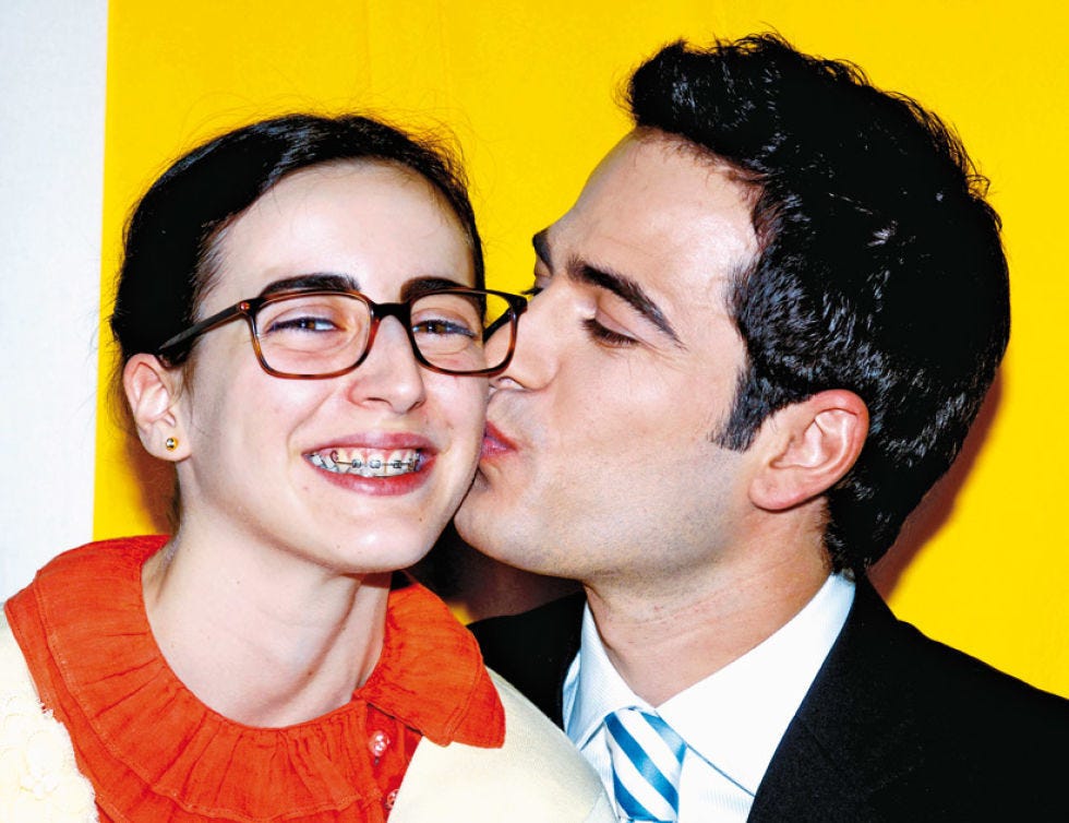 Clothing, Eyewear, Ear, Glasses, Nose, Vision care, Lip, Cheek, Yellow, Chin, 