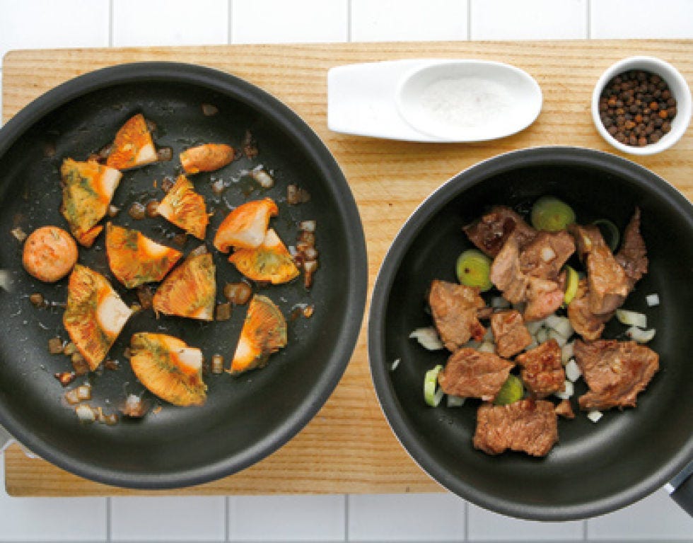 Food, Cuisine, Tableware, Cooking, Ingredient, Dish, Cookware and bakeware, Recipe, Meat, Frying pan, 