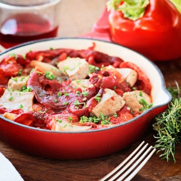 Food, Dishware, Ingredient, Cuisine, Tableware, Dish, Bell pepper, Produce, Cutlery, Recipe, 