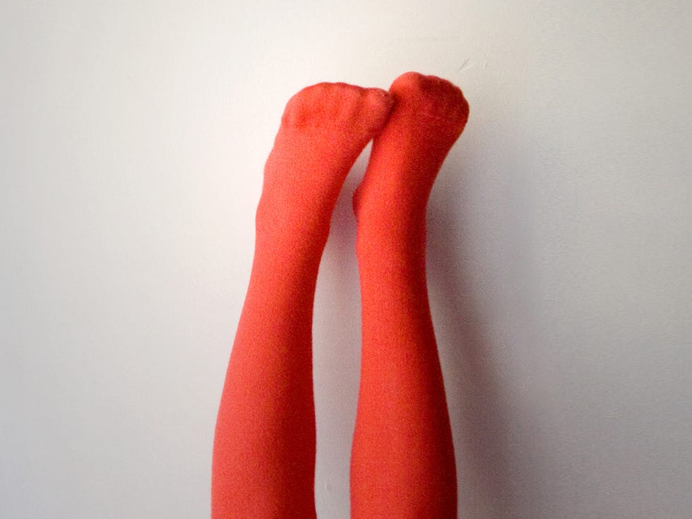 Human leg, Joint, Red, Sock, Carmine, Colorfulness, Coquelicot, Tights, Flesh, Ankle, 
