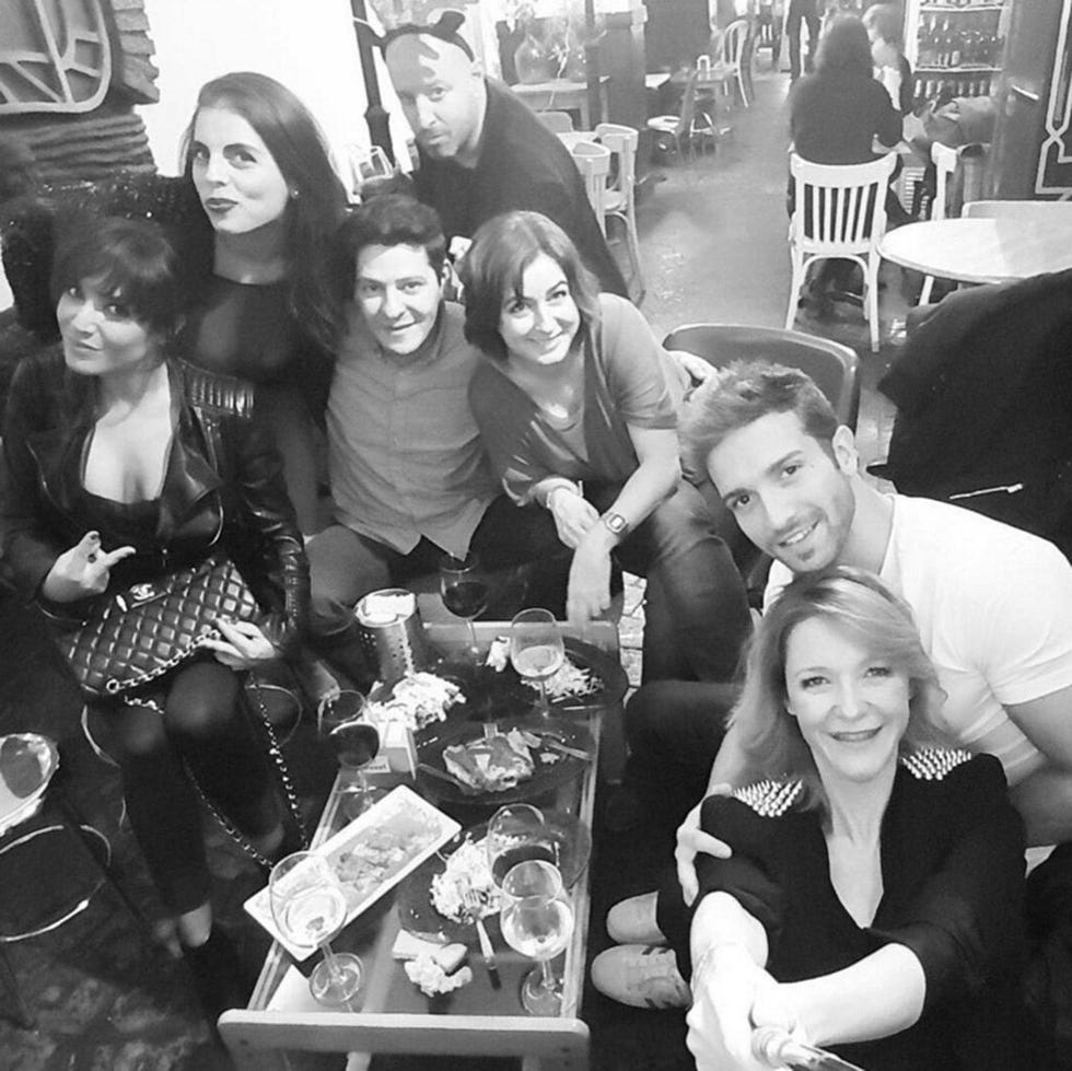 Face, Head, Smile, Mouth, Friendship, Serveware, Monochrome, Black-and-white, Dishware, Family reunion, 