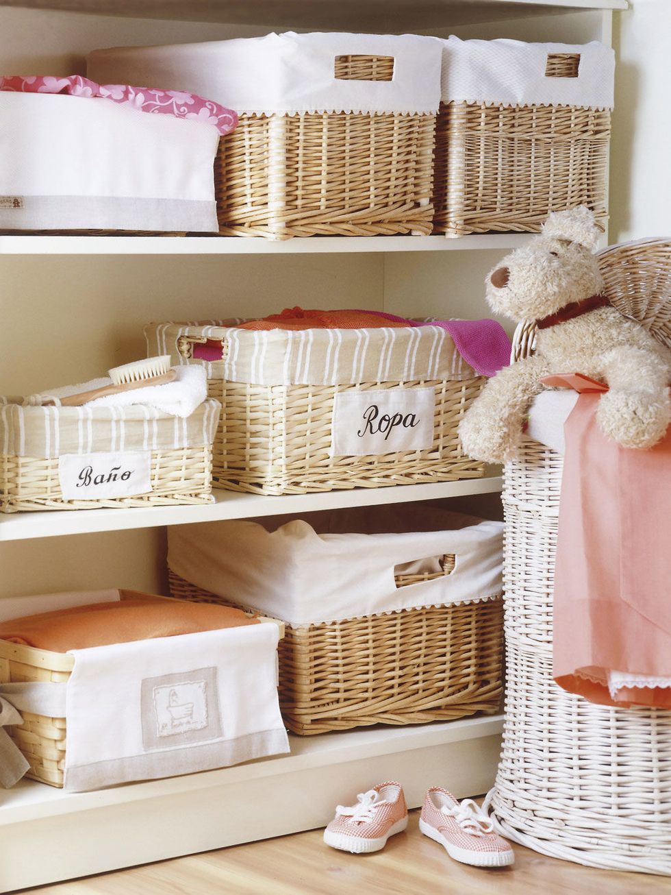 Puf infantil de almacenaje - Beige/Oso - HOME